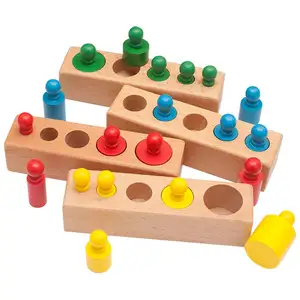 Originalität Design Kleine farbige Steckdosen Montessori Lehrmittel Holz spielzeug