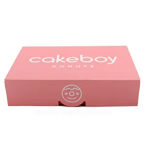 定制标志印刷食品级纸板粉色盒甜甜圈店美国市场
