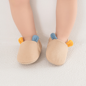 Chaussures Bébé Unisexe Printemps-Automne en Gros 0-2 Ans, Premiers Pas en Tissu Couleur Unie avec Cordon de Serrage et Oreilles 3D, Semelle Souple Antidérapante - Product Image 5