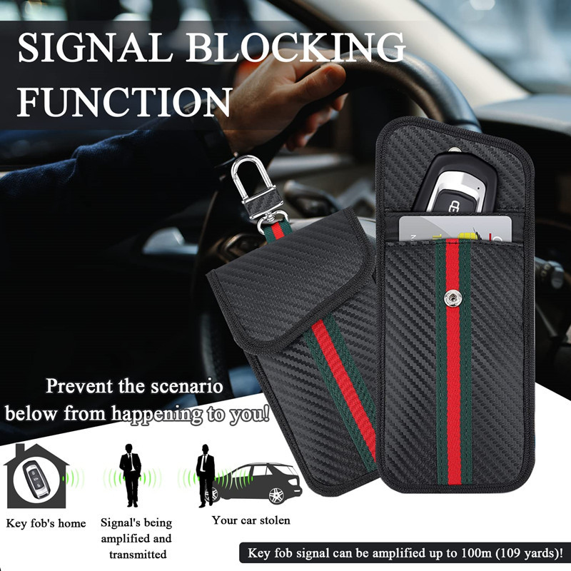 Classic Designed RFID Leather Key Cover | Car Key Pouch with Faraday Cage Protection | Shenzhen X-Wo