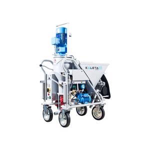 Machine à projeter du mortier industrielle bleue à moteur électrique triphasé pour murs - Product Image 1