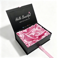 Großhandel Individuelles Logo Geschenk-Magnetbox aus Karton für Haarverlängerungen Verpackung mit Satineinlage für Kosmetik und Make-up-Pinsel