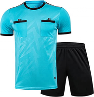 Tenue de football professionnelle personnalisée, maillot d'arbitre, ensemble de maillots de football, 100% polyester, uniforme d'arbitre, costume de maillot de sport