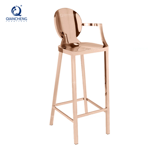 Qiancheng tổ chức sự kiện SS Phật Sơn Trung Quốc Nhà cung cấp đồ nội thất bạc đầy đủ thép không gỉ thanh phân tròn 30 inch cao barstool - Product Image 4