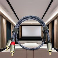 1 RCA mâle vers 2 RCA mâle Y Adaptateur Splitter Connecteur plaqué or Câble audio stéréo pour amplificateur de haut-parleur de voiture