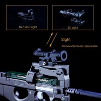 Accessoires d'animation de jeu d'évasion Jedi P90 mitraillette, vente en gros, porte-clés personnalisé, jouet pistolet de simulation entièrement métallique détachable