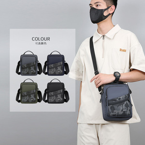 Men's Oxford Cloth Crossbody Bag Waterproof Business Travel Small Shoulder Bag Army Green Gray Blue Black - Product Image 1