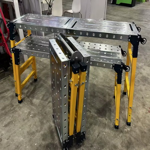 Nouvelle plateforme de travail mobile pliable et échelle-banc de travail industrielle, capacité de charge 500 kg, escabeau portable et banc de travail - Product Image 6