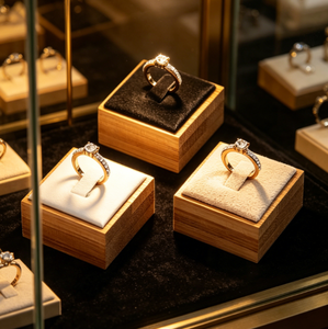 Luxury Square Bamboo Jewelry <b>Ring</b> <b>Box</b>, Custom Print Logo Wooden <b>Ring</b> Display Stand for Wedding <b>Proposal</b> <b>Ring</b> Packaging - Product Image 5