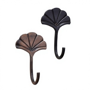 Gingko Design Metal Wall Hocks Bathroom Kitchen or Door Use and Coat Wardrobes Towel Hanger - Product Image 1