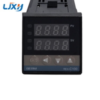 Pengontrol Suhu PID Thermostat LJXH Relay/SSR Output REX-C100 100-240VAC dengan Termokopel Tipe K Ulir M6 1m