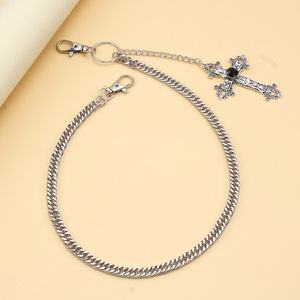<b>Cross</b> Pendant Pants <b>Chain</b> Zinc Alloy Single Layer Hip Hop Fashion Accessory Daily Wear - Product Image 4