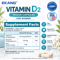 Complément Alimentaire pour Femmes Fabriqué aux États-Unis 60 Capsules Végétaliennes Vitamine D2 2000 UI K2 MK7