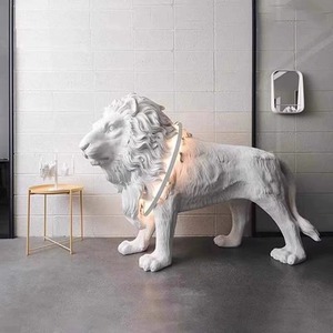 Nordic Creative Designer Lion Sculpture Floor Lamp Plastic Large Animal Ornament for Hotel Art Clothing Store Decoration - Product Image 3