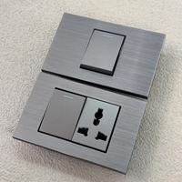 Interruptor de Pared Eléctrico de Aluminio, Color Gris, Elegante, Estándar Estadounidense, 1/2/3/4 Vías, 2 Posiciones, 10A/20A, Universal