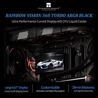 Thermalright Rainbow Vision 360 Turbo ARGB Negro Aio Cooler de 360mm para CPU, pantalla curva de 60HZ con resolución 2400x1080
