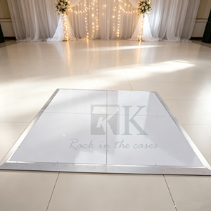 Wholesale <b>White</b> Mirror Dance Floor Panels Plywood with Aluminum <b>Frame</b> Interlocking Wedding Event Dance Floor - Product Image 1