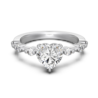 Bague de fiançailles et de mariage Dylam, nouvelle collection de bijoux fins de créateur, en argent S925, design classique, bande éternelle, zircone cubique 5A, cœur