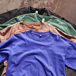 TKAN70 Fashion Streetwear Aicd Washed <b>Silk</b> Screen Printed Custom T-shirt Oversized Summer T-shirt 100% Cotton Knitted - Product Image 1