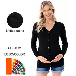 Cardigan de maternité automne-hiver pour femmes enceintes, vêtement d'extérieur à simple boutonnage, tricot, vêtements d'<span class=keywords><strong>allaitement</strong></span> post-partum, vente en gros - Product Image 1