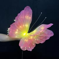 Papillon géant en gros avec lumière LED, ornement artisanal en gaze pour la décoration d'événements de mariage, de remise de diplôme et de la fête des Mères