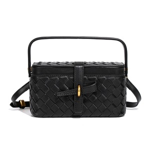 Bolso <span class=keywords><strong>de</strong></span> Mano Vintage para Mujer, Cadena <span class=keywords><strong>de</strong></span> Moda, Tejido a Mano, Textura Cruzada, Bolsos <span class=keywords><strong>de</strong></span> PU con Cremallera, Impermeables, <span class=keywords><strong>de</strong></span> <span class=keywords><strong>Cuero</strong></span> Vegano - Product Image 2