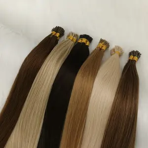 Extension de cheveux humains I-Tip préliée pointe souple colle italienne confortable de haute qualité en gros