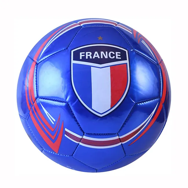 country flag balones de futbol white black blue famous design PVC promotional deflated shiny soccer ball football balls