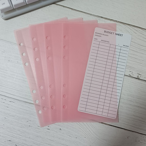 Usine en gros nouveau personnalisé sans fermeture éclair givré <span class=keywords><strong>PP</strong></span> Mini argent farce classeur pochette Budget A6 A7 poche d'argent rose enveloppe transparente - Product Image 2