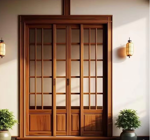 Stile giapponese in legno massello porta pieghevole <span class=keywords><strong>Design</strong></span> moderno interno Tatami divisorio in legno per soggiorno camera da letto balcone ristorante - Product Image 1