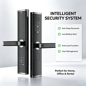 Serrure de porte intelligente à empreinte digitale en gros d'usine, poignée à clavier, serrure électronique, déverrouillage par carte IC, mot de passe, clé pour maison et appartement - Product Image 2