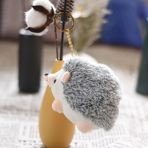 En gros, Porte-clés pendentif hérisson en peluche mignon et doux, en fausse fourrure, rembourrage en coton PP, 11 cm - Product Image 5
