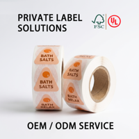 Étiquettes autocollantes personnalisées de haute qualité, imprimées en couleur et laminées, pour pots de sels de bain, cosmétiques et emballages de soins personnels