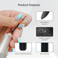 HYTOOS Black Diamond Nail Drill Bits Pro Russian Cuticle Bit pour ponceuse à ongles, outil de nettoyage des cuticules et des peaux mortes, outils de prétraitement des ongles