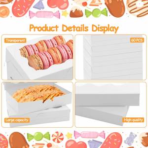 Factory Wholesale White <b>Cardboard</b> Bakery <b>Box</b> With Wavy Clear Window Foldable Cookie Candy Packaging <b>Box</b> Custom Logo Dessert Gift - Product Image 3