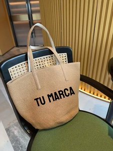 Borsa da spiaggia in paglia intrecciata a mano estiva a spalla singola con rete in maglia borsa da donna ecologica e alla moda per le vacanze - Product Image 2