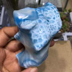 Pietre Curative di Cristallo Naturale all'Ingrosso, <span class=keywords><strong>Larimar</strong></span> Blu a Forma Libera per Decorazione - Product Image 5
