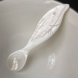 Cuillère à caviar créative en nacre naturelle sculptée en forme de coquillage, 12 cm, pour la restauration - Product Image 2
