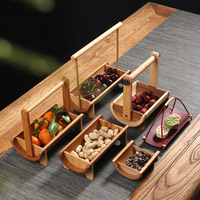 Vintage retro Chinese stijl rechthoekige luxe thee- en snack schaal, fruit- en dessertbord, creatieve huishoudelijke opbergmand