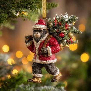 Bigfoot Christmas Ornament PVC Mini Figure Hanging Festival Decoration <b>Tree</b> Ornament - Product Image 2