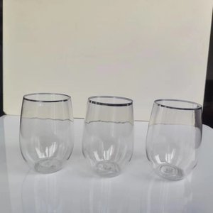 <span class=keywords><strong>Verre</strong></span> à vin <span class=keywords><strong>en</strong></span> <span class=keywords><strong>plastique</strong></span> sans pied de 16 oz avec bord argenté, tasse à champagne <span class=keywords><strong>en</strong></span> <span class=keywords><strong>plastique</strong></span> incassable et réutilisable pour la maison, le bureau, les bars et le mariage - Product Image 6