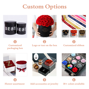 Offre Spéciale la belle et la bête préservée rose yunnan fleurs conservées amour éternel boîte à fleurs pivoine préservée - Product Image 6