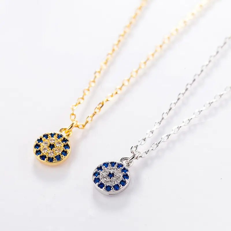 Mingzi Custom Wholesale 925 Silver Plated Charm Zircon Pendant Necklace Jewelry For Women