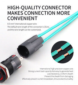 Đen Tròn Power Symbol 12 Mét Cài Đặt Đường Kính Kim Loại Push <span class=keywords><strong>Button</strong></span> Chuyển Đổi Chức Năng, Đa Màu Sắc Với Ánh Sáng - Product Image 4