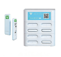 Borne de recharge autonome pour banques d'alimentation partagées, pour usage commercial extérieur
