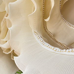 Ruy Băng Trang Trí Ren Voan Xếp Li Lạ Mắt Đầm Em Bé Tua Rua Xếp Ly Đính Ngọc Trai - Product Image 4