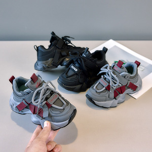 Wholesale Cool Children's Dad Sports Shoes Fashion Black Casual Mesh Footwear For Boys And Girls Breathable Baby Kids Sneakers