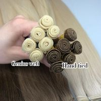 Extensions de cheveux Genius Weft invisibles russes à cuticules alignées 2026, fines, sans couture, double épaisseur, en cheveux humains vierges, 50g