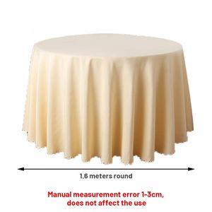Custom <b>Round</b> <b>Table</b> <b>Cloth</b> Wedding 60 Inch Plain Polyester Gold Line Tablecloth for Business - Product Image 3