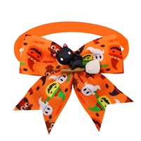 Collier à nœud papillon pour animaux de compagnie en polyester, thème Halloween, solide, luxueux et élégant - Décoration originale et amusante pour chats et chiens